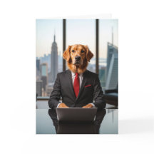Golden Retriever in Business Suit voor Verjaardag