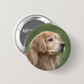 Golden Retriever in Closeup Ronde Button 5,7 Cm (Voorkant /achterkant)