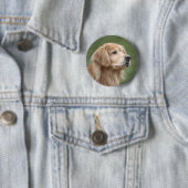 Golden Retriever in Closeup Ronde Button 5,7 Cm (In situ)