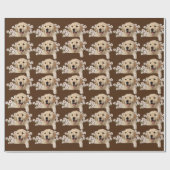 Golden Retriever in dagboeken op bruin Cadeaupapier (Vlak)