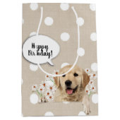 Golden Retriever in dagboeken op poka-punten Medium Cadeauzakje (Voorkant)