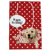 Golden Retriever in dagboeken op poka-punten Medium Cadeauzakje (Voorkant)