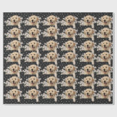 Golden Retriever in dagboeken op polka stip Cadeaupapier (Vlak)