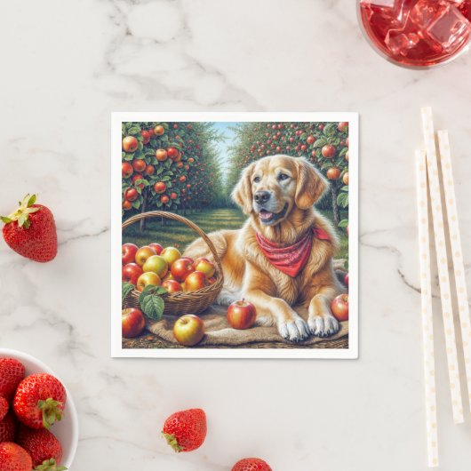 Golden Retriever in de appelboomgaard Servet (Insitu)