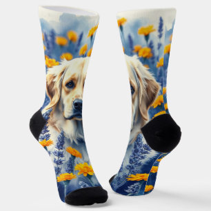Golden Retriever in de bloemen Sokken