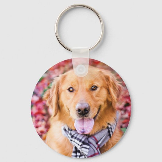 Golden Retriever in de carf Sleutelhanger (Voorkant)