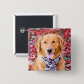 Golden Retriever in de carf Vierkante Button 5,1 Cm (Voorkant /achterkant)