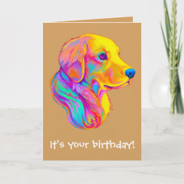 Golden retriever in de Gelukkige Verjaardag van Kaart