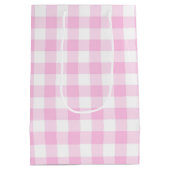 Golden Retriever in de maisies op gingham Medium Cadeauzakje (Achterkant)