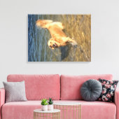 Golden retriever in de oceaan canvas afdruk (Insitu (Woonkamer))