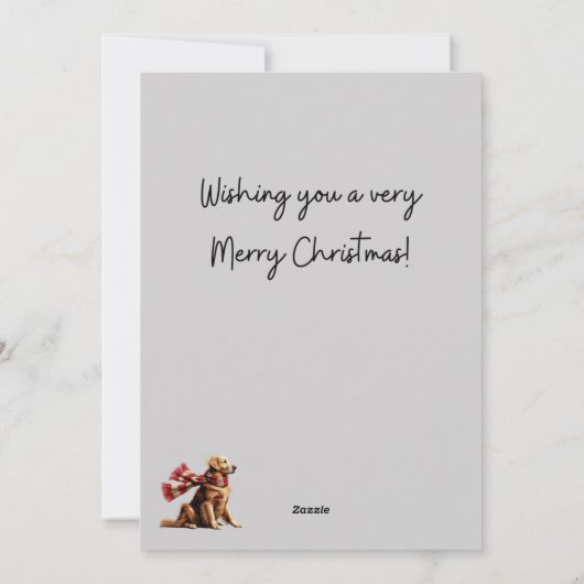 Golden Retriever in de sneeuw kerstkaart (Achterkant)