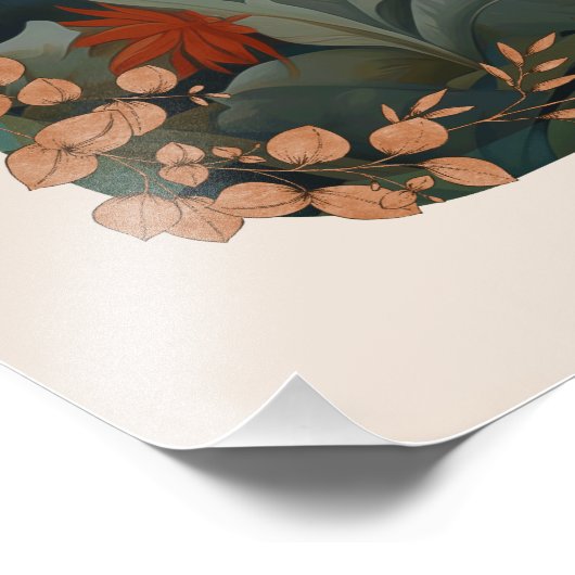 Golden Retriever in de stijl van William Morris Foto Afdruk (Hoek)