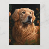 Golden Retriever in de tuin - Briefkaart (Voorkant)