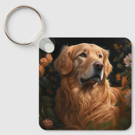 Golden Retriever in de tuin - Sleutelhanger