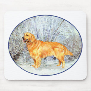 Golden Retriever in de winter Muismat