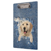 Golden Retriever in Denim Hole Klembord (Links)