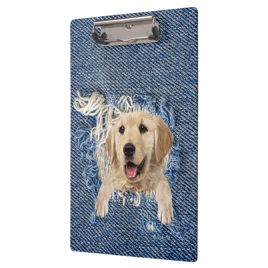 Golden Retriever in Denim Hole Klembord (Links)