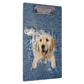Golden Retriever in Denim Hole Klembord (Rechts)