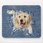 Golden Retriever in Denim Hole Muismat (Voorkant)