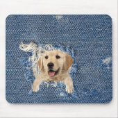 Golden Retriever in Denim Hole Muismat (Voorkant)