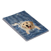 Golden Retriever in Denim Hole Notitieboek (Rechterzijde)