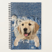 Golden Retriever in Denim Hole Planner (Voorkant)