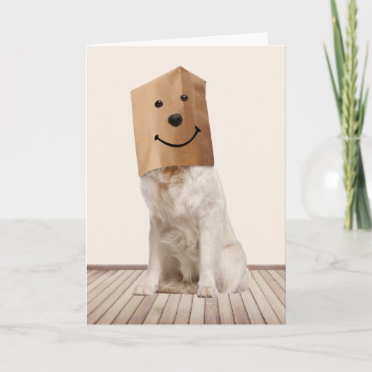 Golden Retriever in een bag-Humor Kaart (Voorkant)