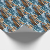 Golden Retriever in een  bootje Cadeaupapier (Hoek)