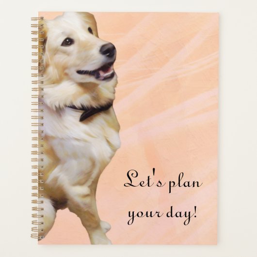 Golden Retriever in een bowtie planner (Voorkant)