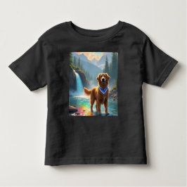 Golden Retriever in een Fantasy Rainbow River Kinder Shirts