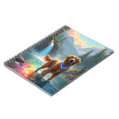 Golden Retriever in een Fantasy Rainbow River Notitieboek (Linkerzijde)