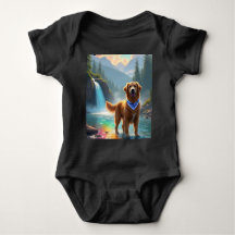 Golden Retriever in een Fantasy Rainbow River