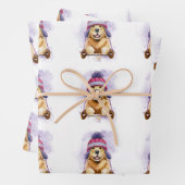 Golden Retriever in een rodelbaan Inpakpapier Vel (In situ)