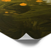 Golden Retriever in een Sunlit Meadow Poster (Hoek)