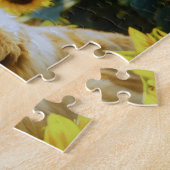 Golden Retriever in een Zonnebloemenveld Legpuzzel (Zijkant)