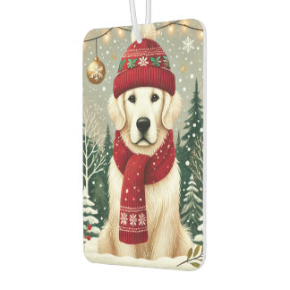 Golden Retriever in Festive Sweater - Cozy Christm Luchtverfrisser