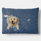 Golden Retriever in Frayed Denim Etui (Voorkant)