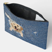 Golden Retriever in Frayed Denim Etui (Open)