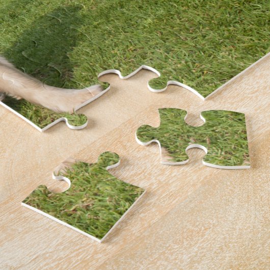 Golden Retriever in Garden Jigzaag Puzzle Legpuzzel (Zijkant)