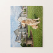 Golden Retriever in Garden Jigzaag Puzzle Legpuzzel (Verticaal)
