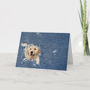 Golden Retriever in Gedenineerde Notitiekaart