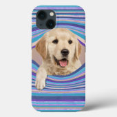 Golden Retriever in gestreept gat Case-Mate iPhone Case (Achterkant)