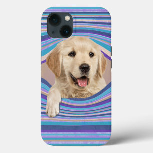 Golden Retriever in gestreept gat Case-Mate iPhone Case