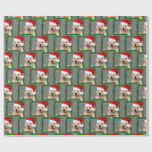 Golden Retriever in groen lijst Cadeaupapier (Vlak)