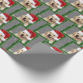Golden Retriever in groen lijst Cadeaupapier (Hoek)