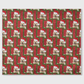 Golden Retriever in groen lijst Cadeaupapier (Vlak)