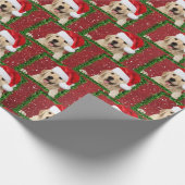 Golden Retriever in groen lijst Cadeaupapier (Hoek)