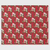 Golden Retriever in groenboek over het ompakken va Cadeaupapier (Vlak)