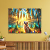 Golden Retriever in het betoverde bos Canvas Afdruk (Insitu (Woonkamer))