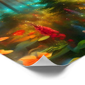 Golden Retriever in het betoverde bos Poster (Hoek)